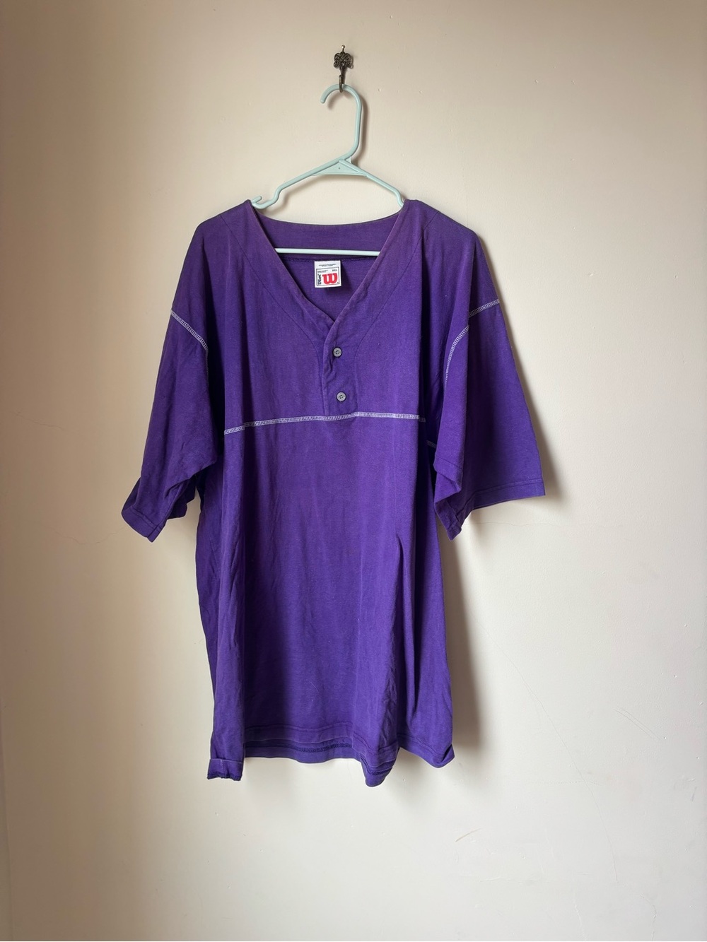 vintage purple Wilson short-sleeve Henley shirt